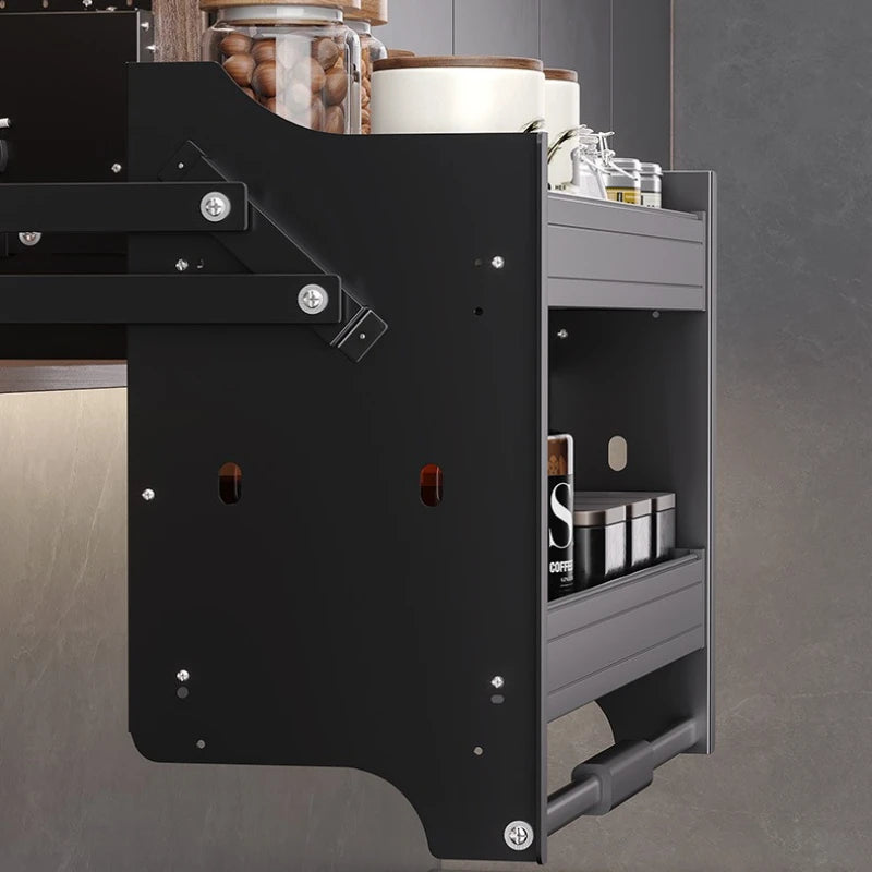 Kitchen Lifting Basket Cabinet/ Up and Down Buffer/ Open Door Kitchen Cabinet Storage Rack/ Seasoning Basket/ Kitchen Furniture