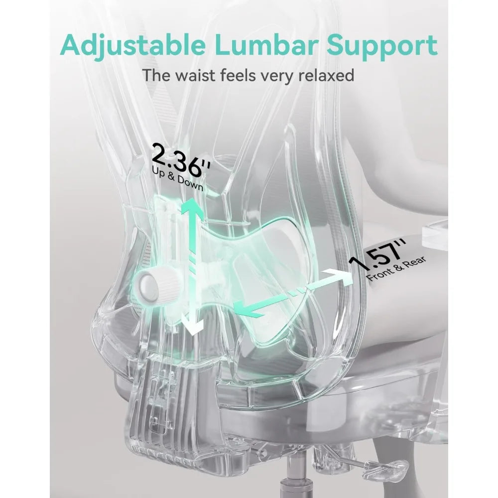 Ergonomic Mesh Office Chair with Adjustable Lumbar Support and Height, Plus Footrest for Comfortable Computing