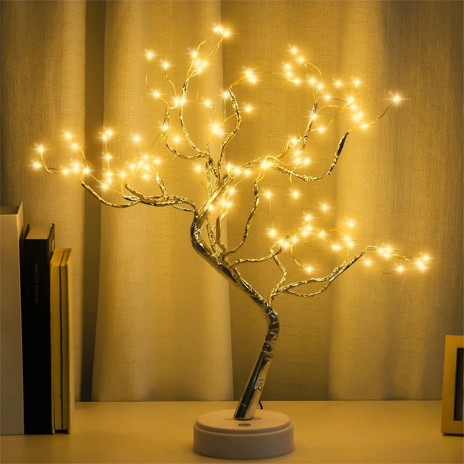 20" 108 LED Tabletop Bonsai Tree Light, DIY Artificial Tree Lamp with USB/Battery, Aesthetic Home Decor for Living Room/ Bedroom