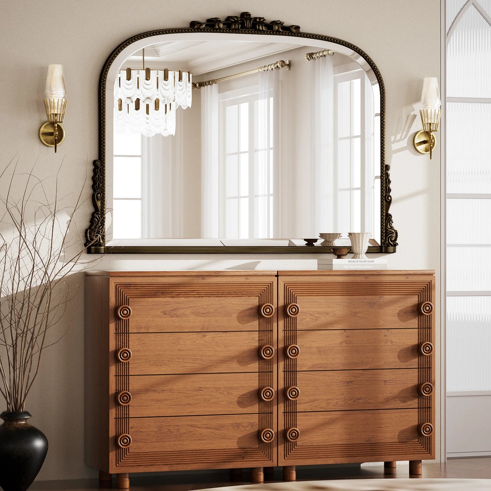 Arched Vintage Vanity  Mirror Wall, Mounted, Personal Care Mirror, Beauty, Shower Mirror