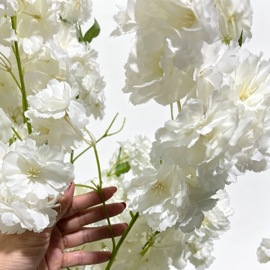 Artificial Cherry Blossom Tree, White Flower Faux Plant in Pot for Home,Office,Wedding,Garden,Party,Hotel Decoration