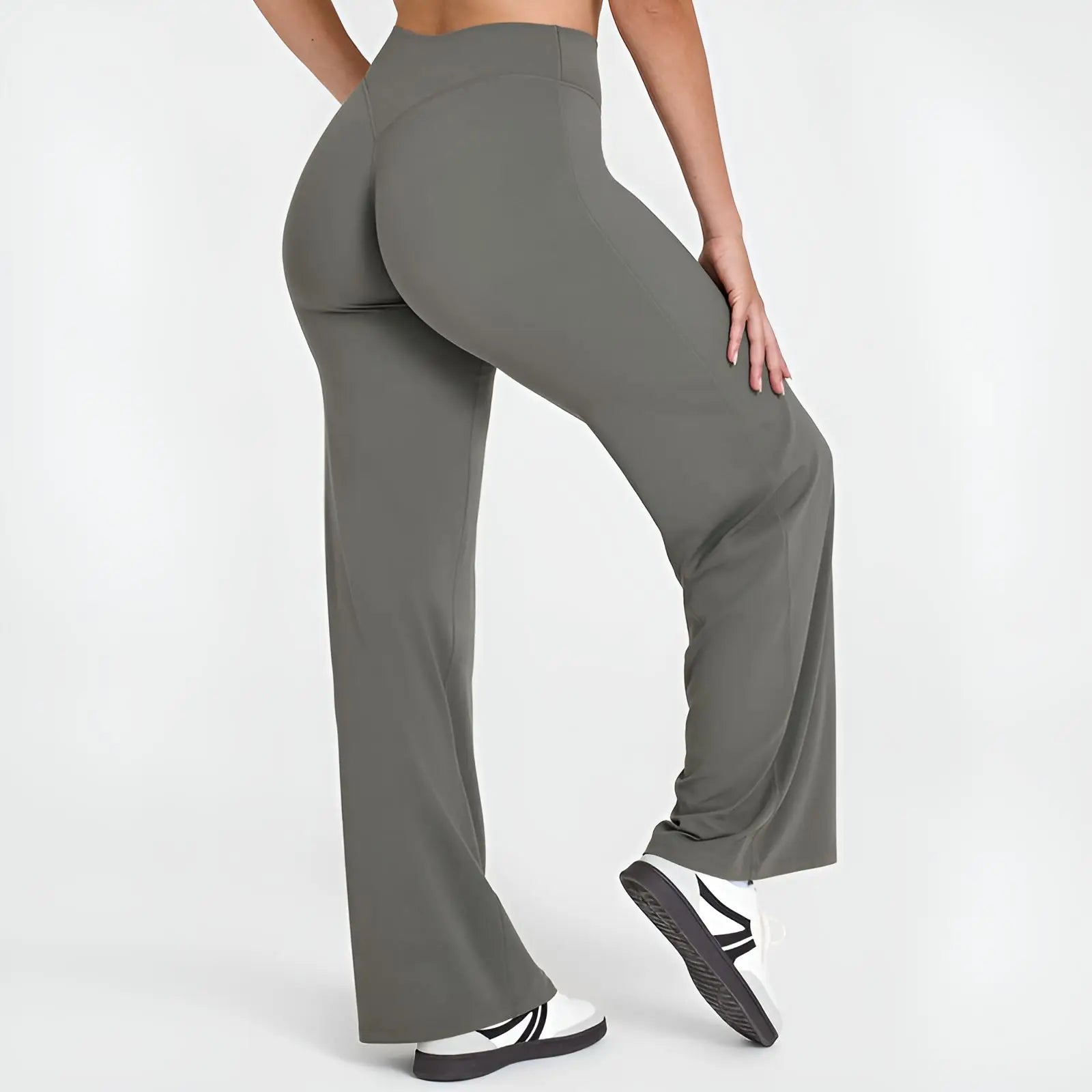 NCLAGEN Sport Trousers Straight-Leg Pants Ultra Soft Butter Fabric Women's Mid-Waist Yoga Pants GYM Naked Feel Pilates Running