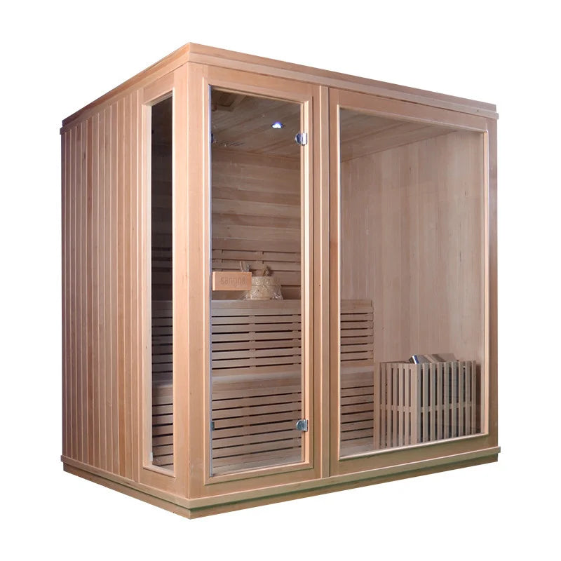 Traditional Sauna Room With Strip Light