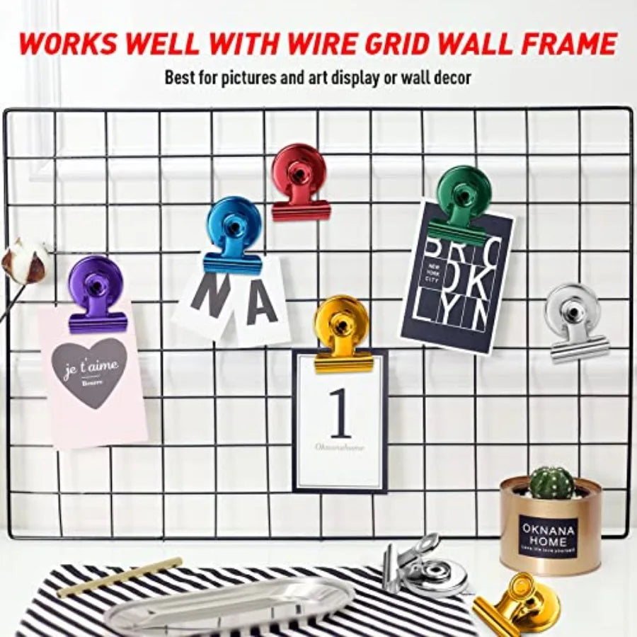 Magnetic Clips, Fridge Magnets for Picture Hanging, Heavy Duty Magnet Clips, Colorful Refrigerator Magnets for Kitchen