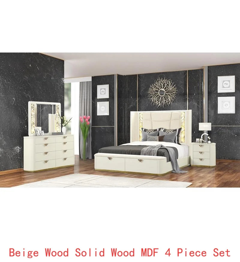 Modern 4 Pc King Upholstered Bedroom Set