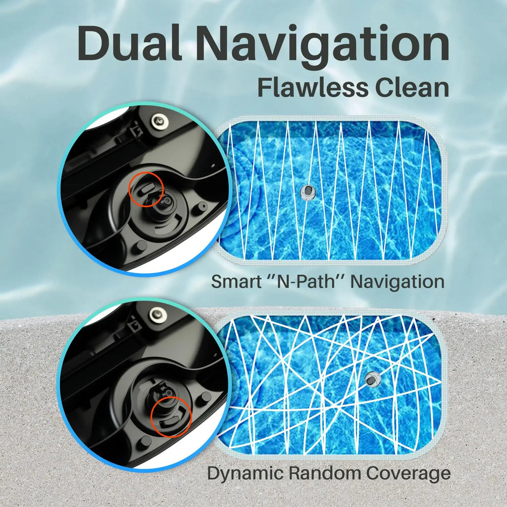 Cordless Pool Cleaner with 5000mah Up to 120 Mins Run Time/ Two Adjustable Path Planning Method/ Ideal Robotic Pool Vacuum Cleaner