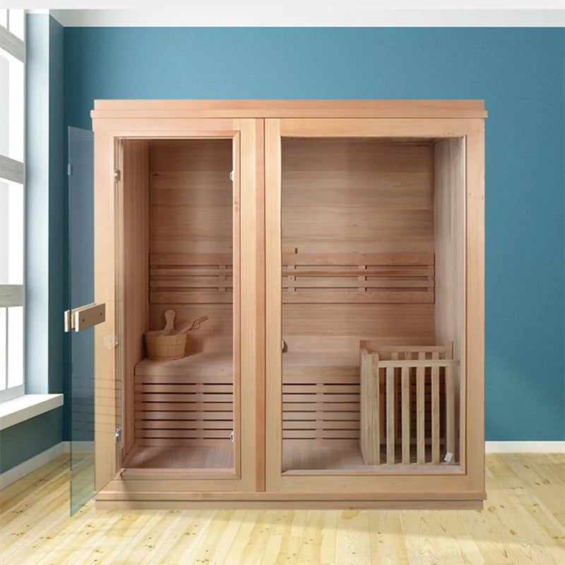 Traditional Sauna Room With Strip Light