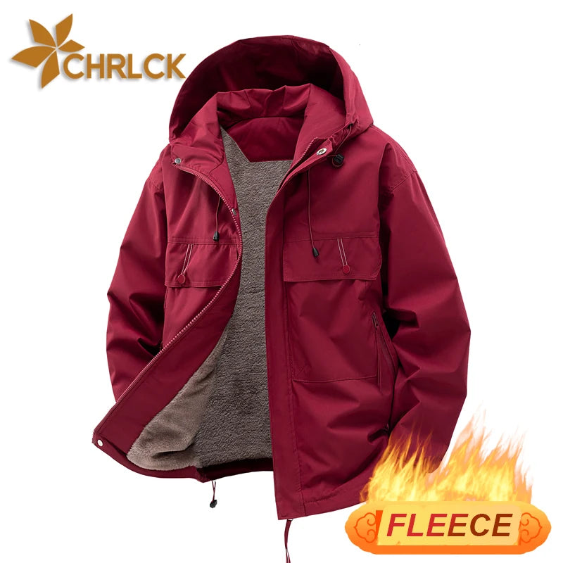 CHRLCK Unisex Hiking Fleece Waterproof Jackets Winter Windbreaker- Outdoor Camping ,Trekking Fishing Jacket/ Windproof Coat Autumn