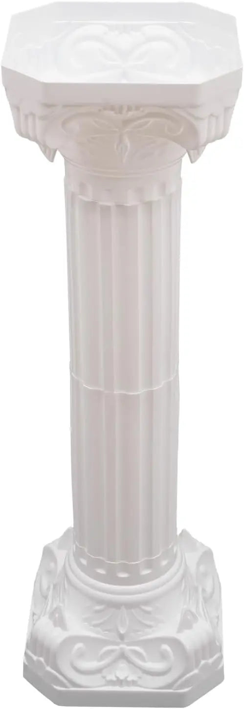 2 Pcs White Roman Pillars for Wedding Backdrops, Decorative Columns, 34.65" Flower Pot Columns/ Decor Stand for Events, Parties, Garden