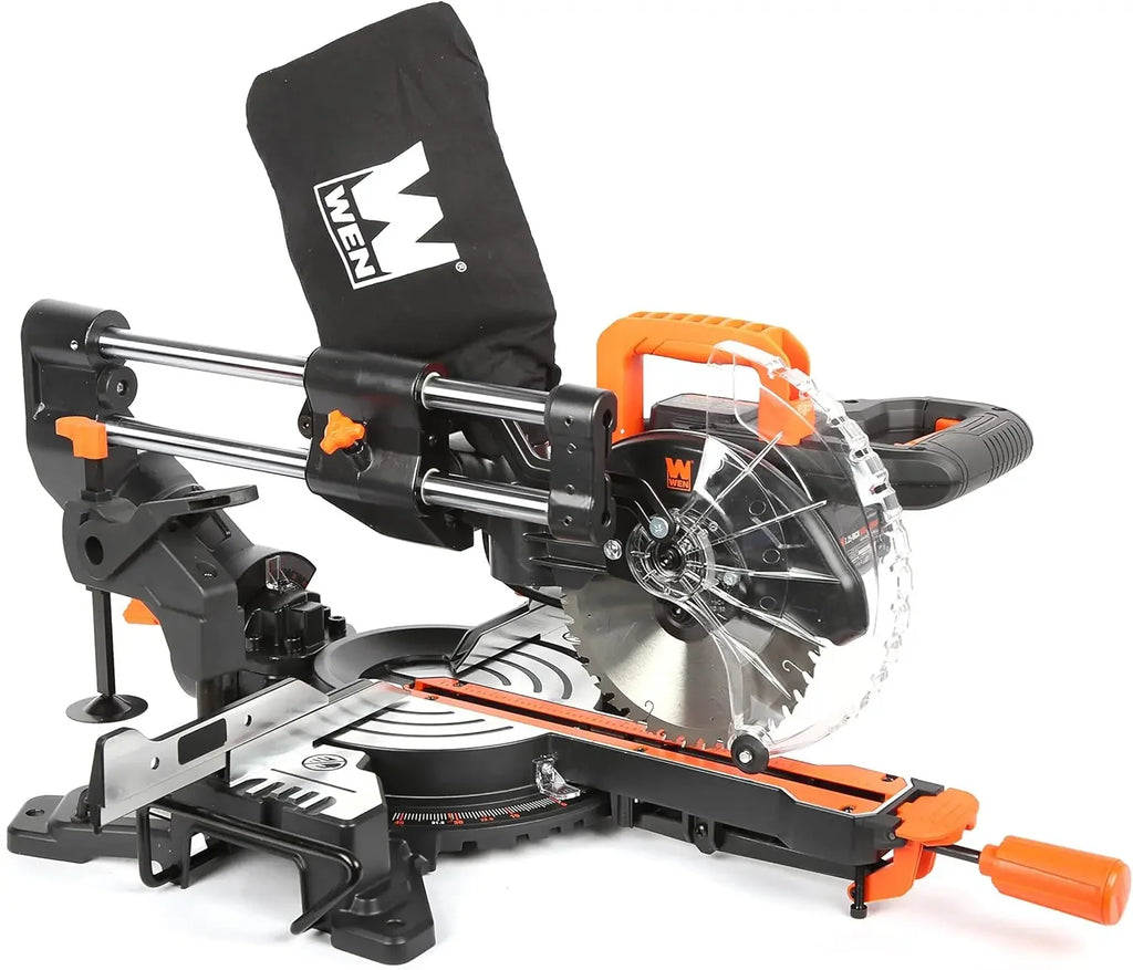 MM0713 9.5-Amp 7.25-Inch Single Bevel Compact Sliding Compound Miter Saw with LED Cutline Guide, Black