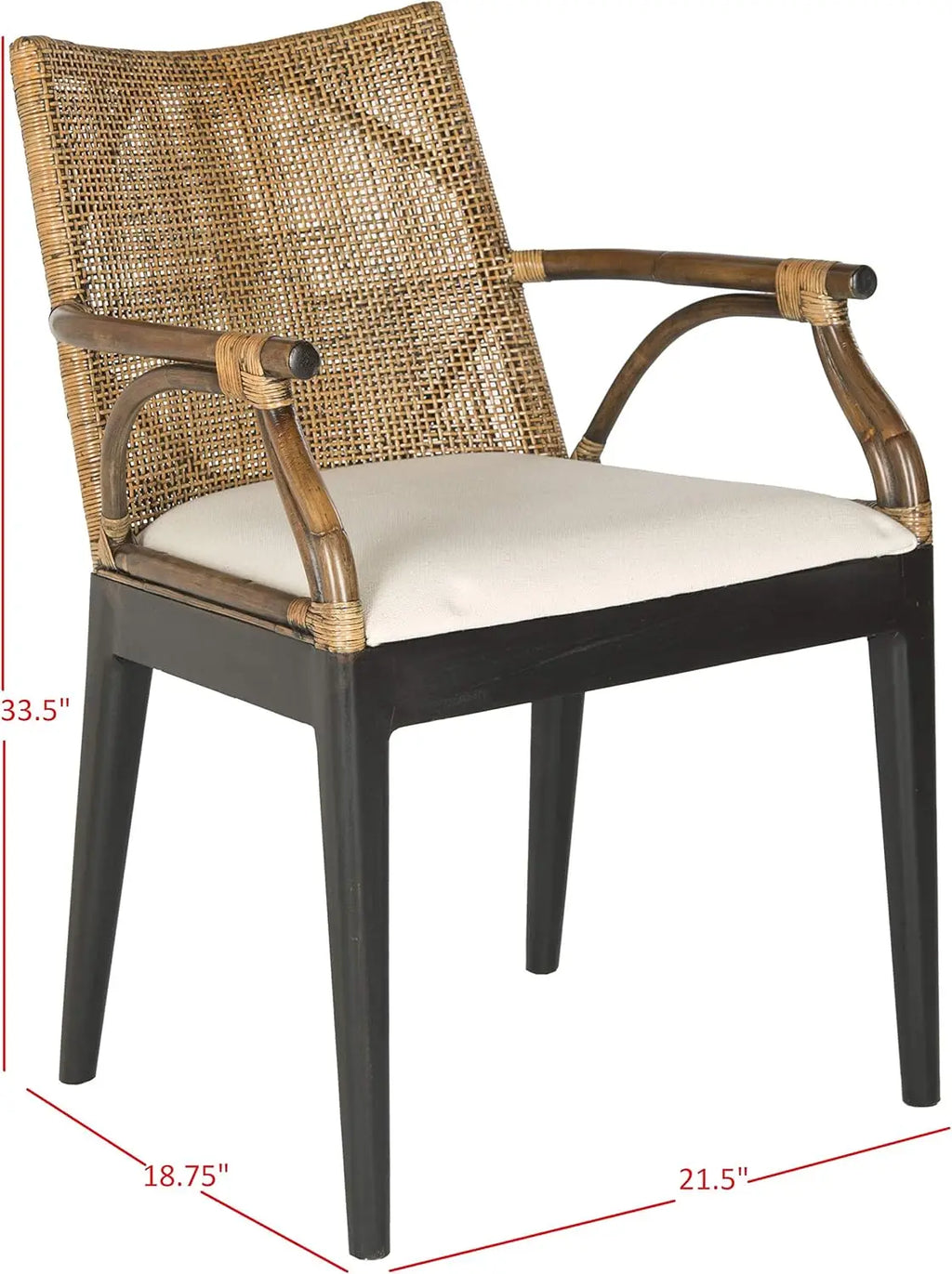 Rattan Tropical Woven Arm Chair, Brown/Black