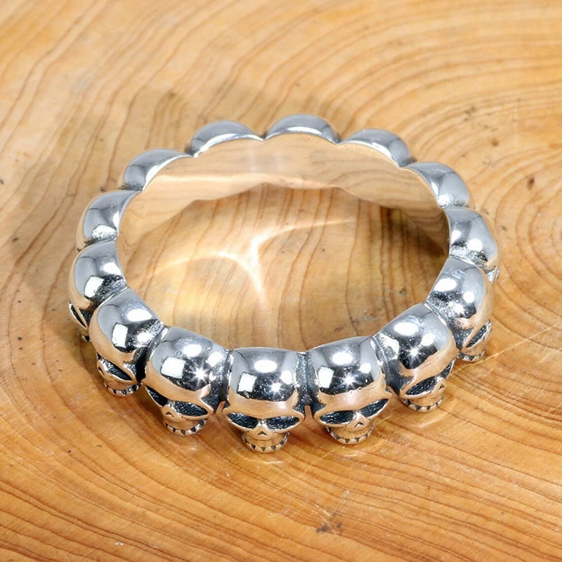 Huitan Punk Skull Ring for Men/Women Anti Metal Color Hip Hop Cool Finger Accessories Personality Gift Hot Jewelry