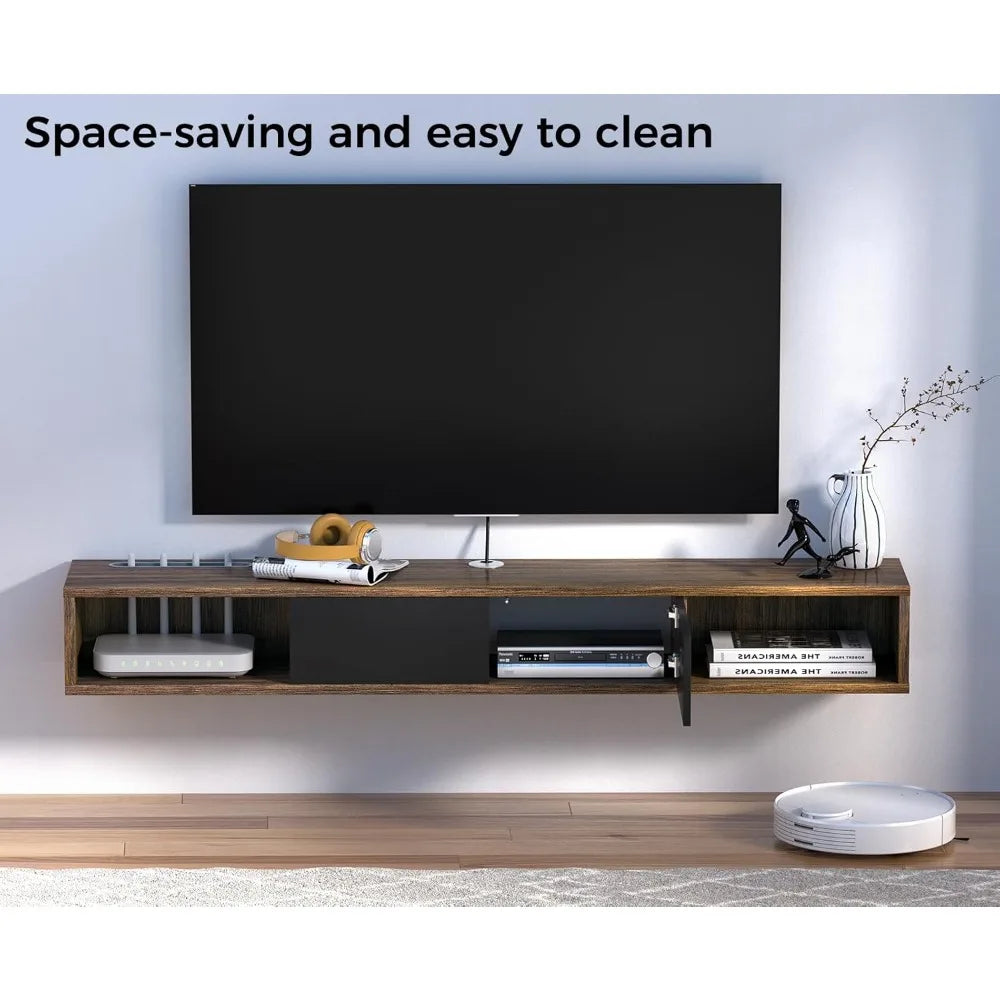 Space-Saving Wall-Mounted TV Stand with Storage for Entertainment Center, 47.24 Floating Shelf Cabinet