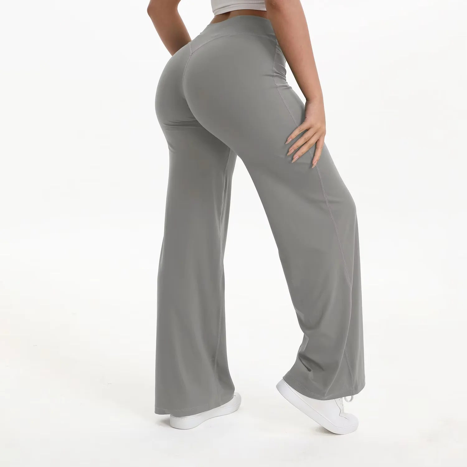 NCLAGEN Sport Trousers Straight-Leg Pants Ultra Soft Butter Fabric Women's Mid-Waist Yoga Pants GYM Naked Feel Pilates Running