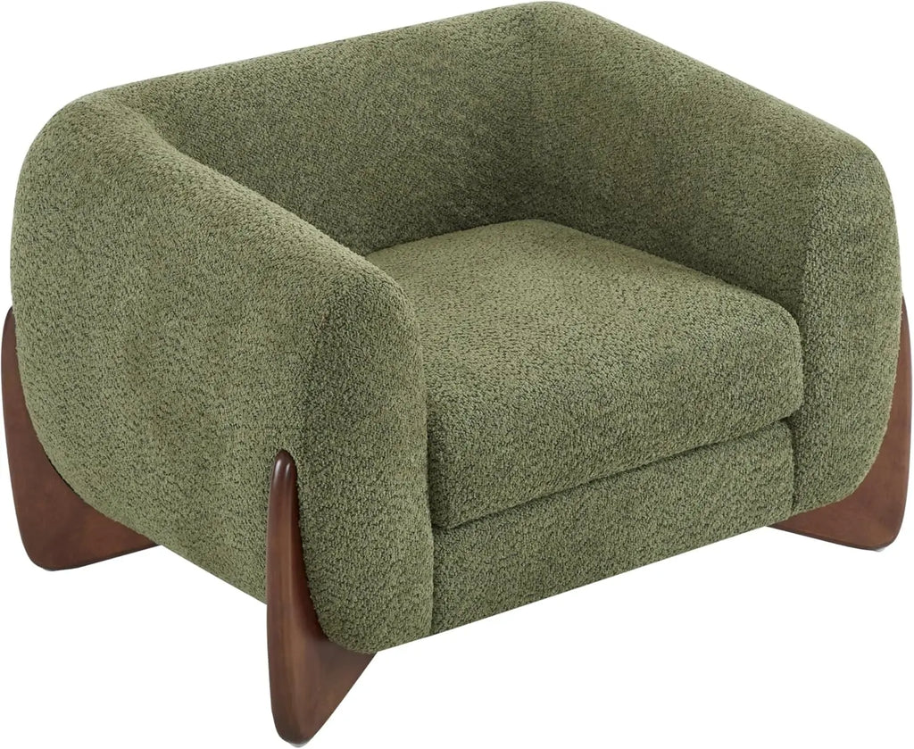 Holly Modern Boucle Fabric Upholstered Club Chair for Living Room, Home Office, Apartment, Relaxing Chair with R