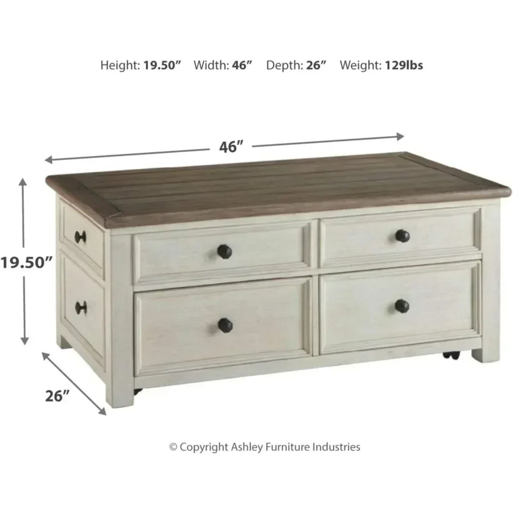 XMSJ.Cute Coffee Table for Living Room Bolanburg Farmhouse Lift Top Coffee Table With Drawers Dining Tables Basses Mesa Lateral