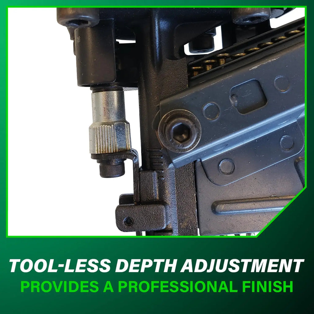 Professional Pneumatic Framing Nailer, 21° Plastic Collated Nails, Selectable Trigger & Rafter Hook for Flooring & Roof Decking