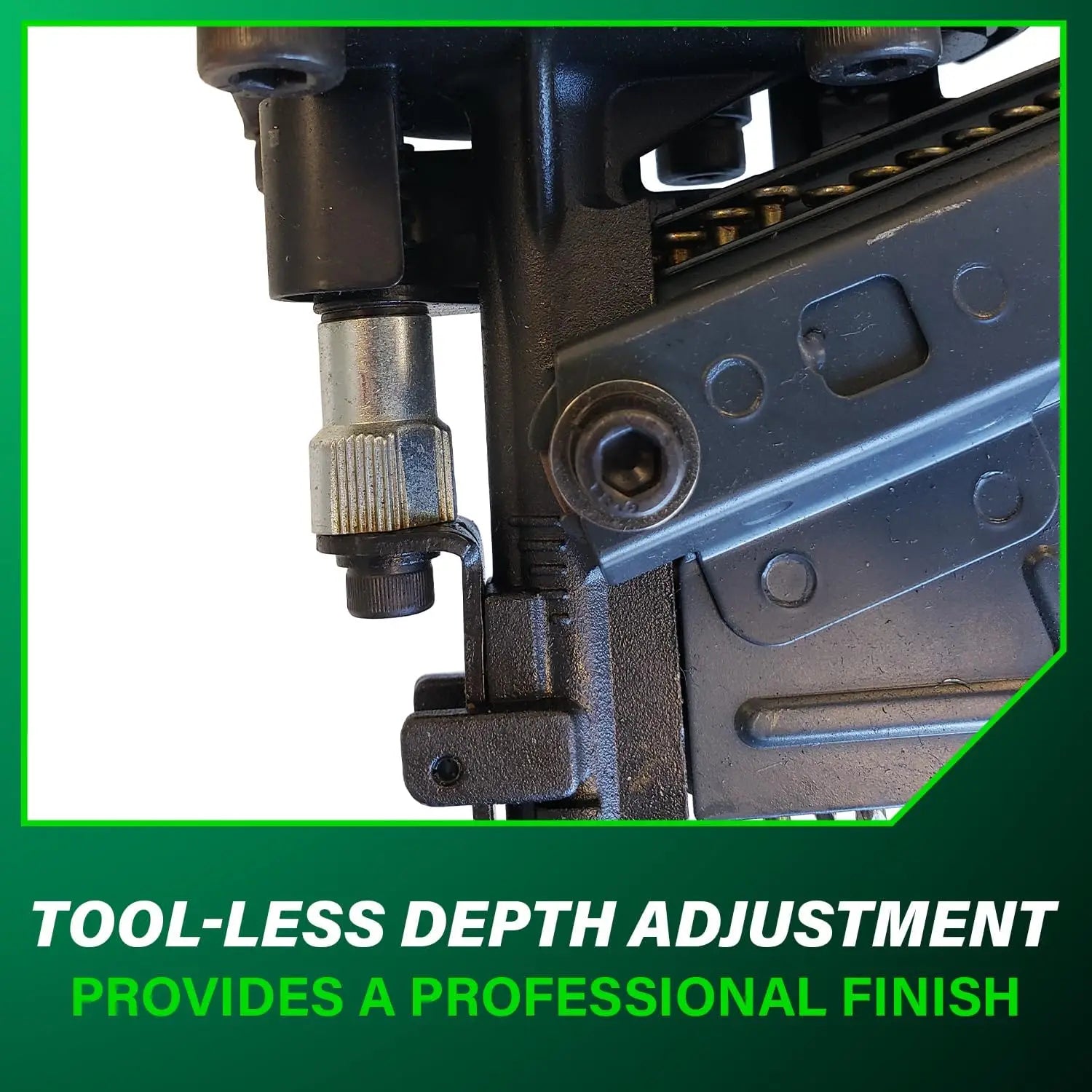Professional Pneumatic Framing Nailer, 21° Plastic Collated Nails, Selectable Trigger & Rafter Hook for Flooring & Roof Decking