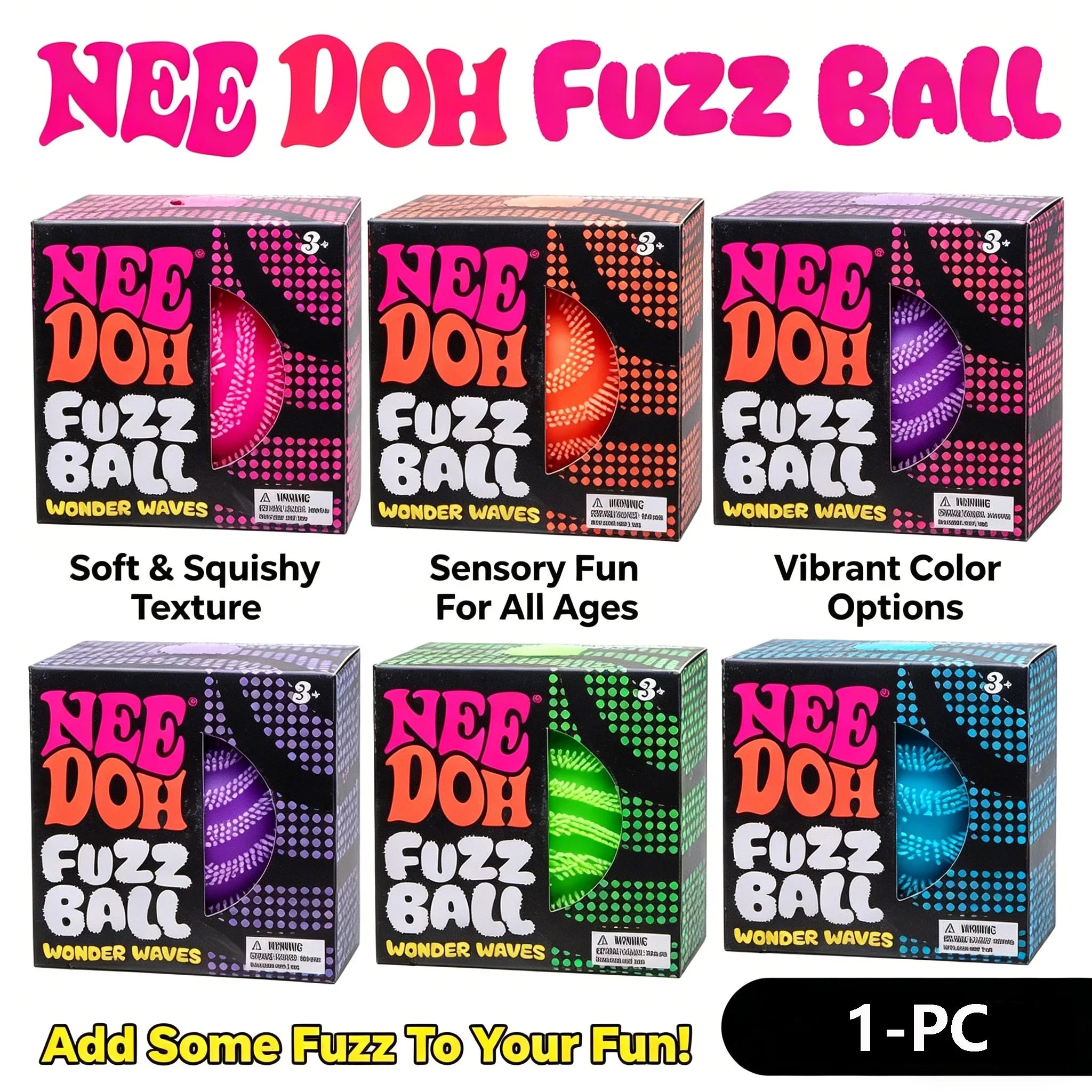 Nee Doh Fuzz Ball Blind Box Series Desktop Ornament Stress Relief Toys /Suitable For People Under Pressure/ Fun Soft Stress Ball