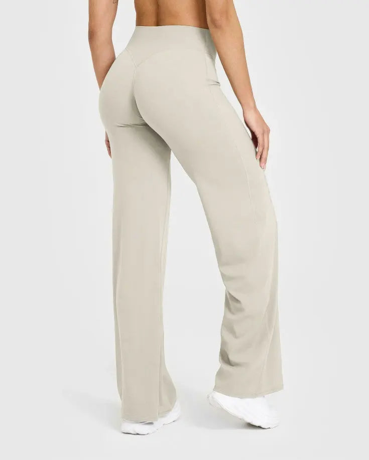 NCLAGEN Sport Trousers Straight-Leg Pants Ultra Soft Butter Fabric Women's Mid-Waist Yoga Pants GYM Naked Feel Pilates Running