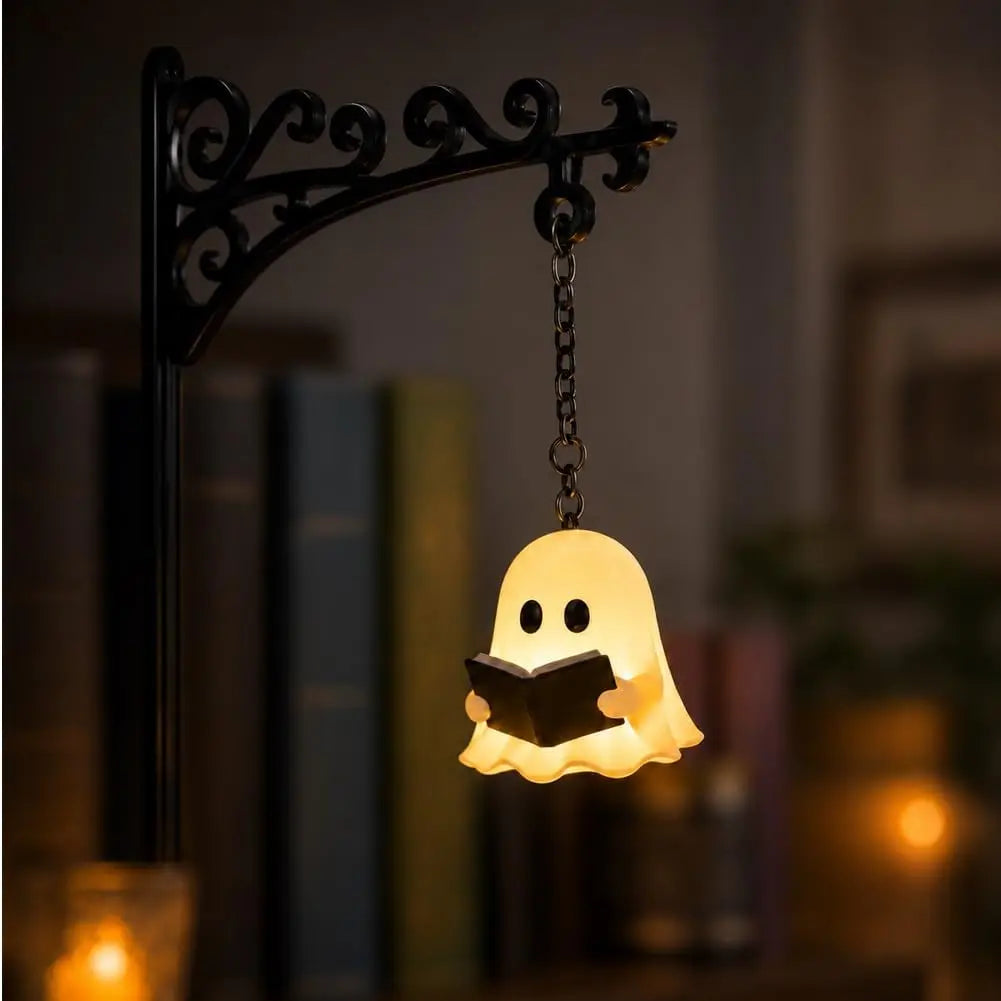 Miniature Hanging Shelf Lamp/ Decorative Bookshelf Lighting /Warm LED Night Light/ Library Lantern Reading Nook /Desk Ornament Literary Decor Book Lover Gift Home Halloween Decorations