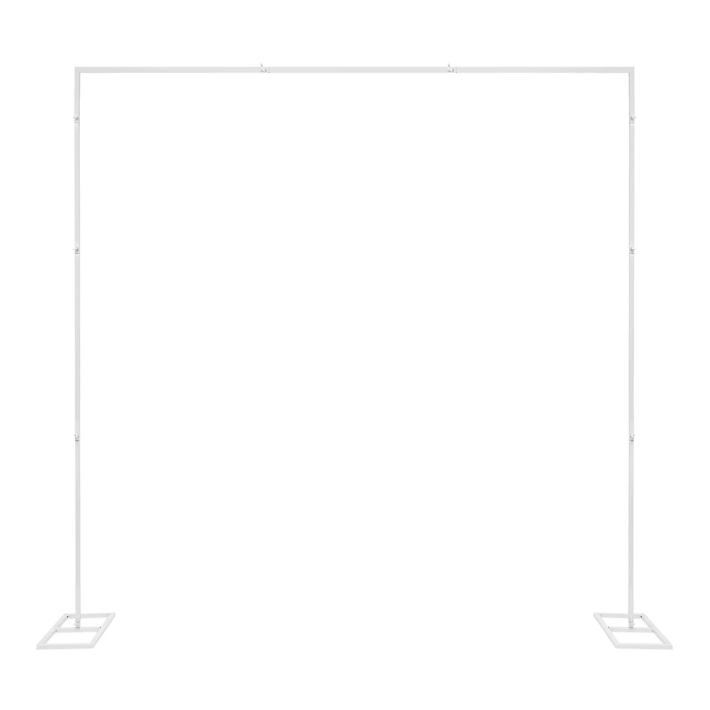 Wedding Stand, 2.4x2.4m Metal Wedding Stand, White Square Arch Backdrop, Heavy Duty Iron Support, Party Event Background Decoration, Rustproof Durable Frame for Balloon/ Floral Curtain Display, Indoor/ Outdoor Ceremony/ Photo