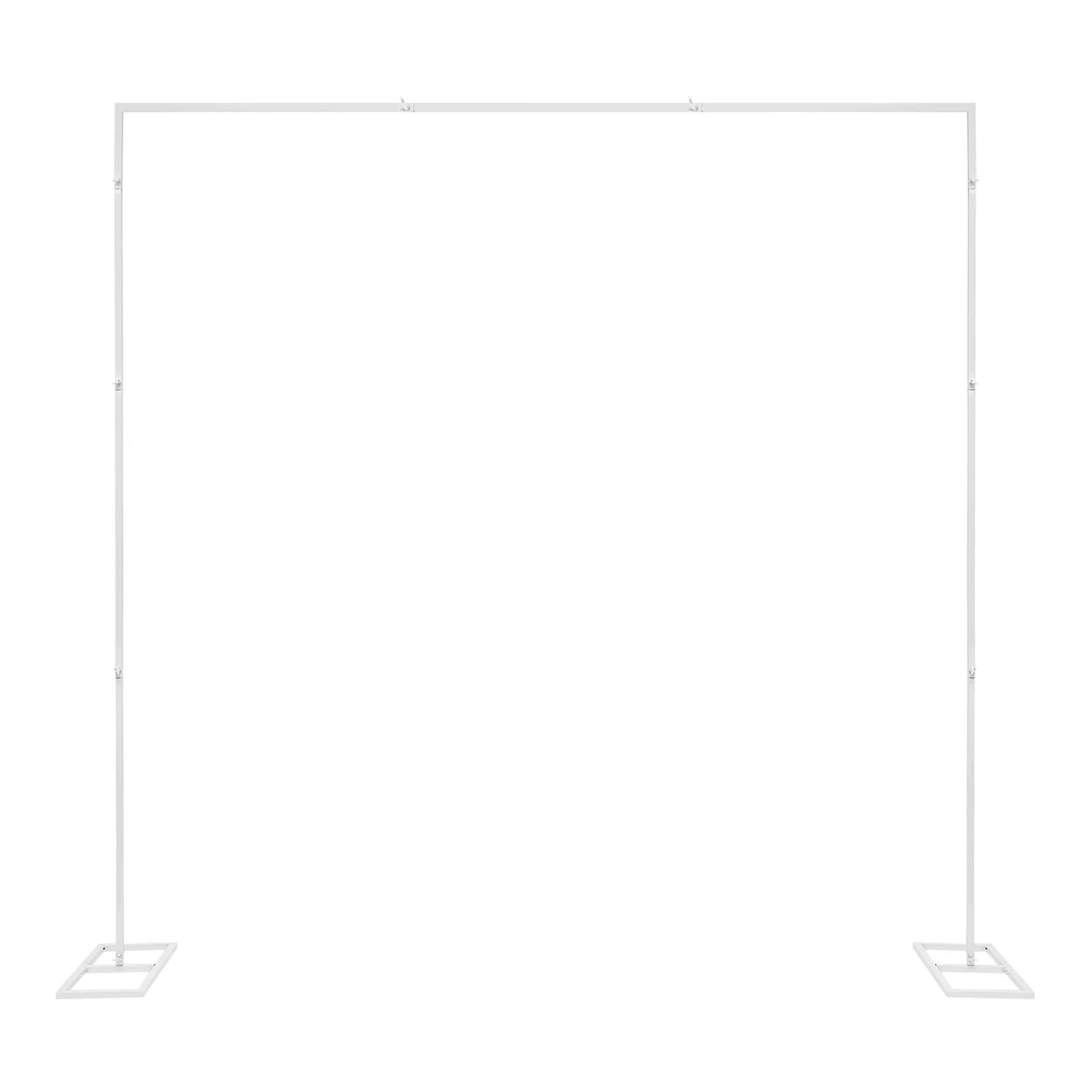 Wedding Stand, 2.4x2.4m Metal Wedding Stand, White Square Arch Backdrop, Heavy Duty Iron Support, Party Event Background Decoration, Rustproof Durable Frame for Balloon/ Floral Curtain Display, Indoor/ Outdoor Ceremony/ Photo