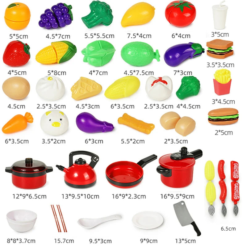 Kitchen Toys Set Kitchen Utensils Children's Simulation Education Pretend Play For Kids Girl Cooking Baby Cutting Fruit Cooking