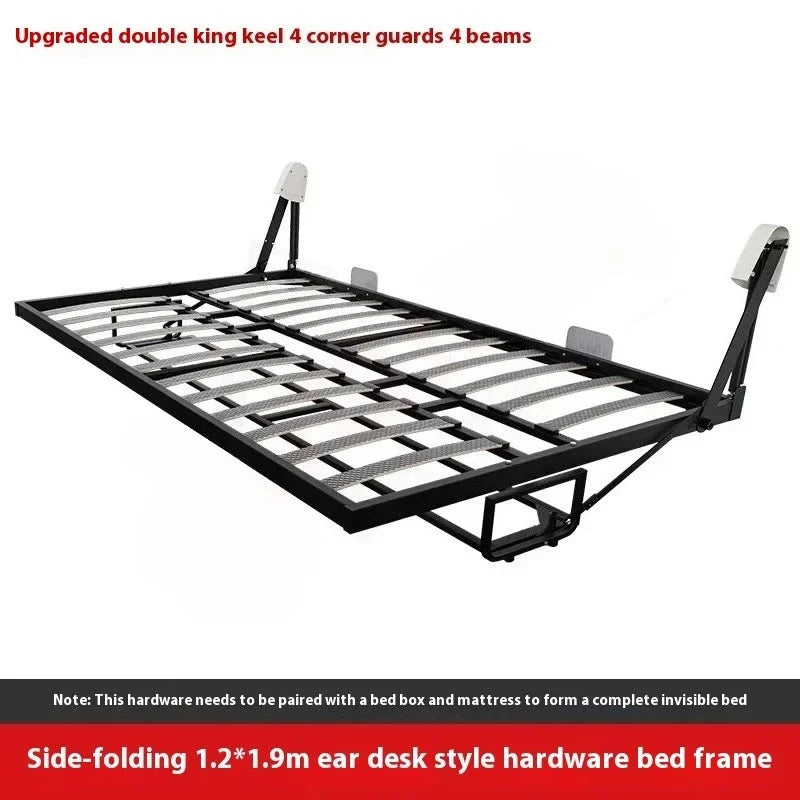 Multifunctional Invisible Desk Bed Bookcase Rotary Rollover Bed Wardrobe Integrated  Murphy Bed Bedroom Set Furniture