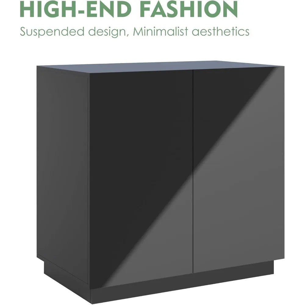 Large/Tall Litter Box Enclosure, Modern Wooden Litter Box Furniture for XL Litterbox with Hidden Storage as Sideboard Cabinet