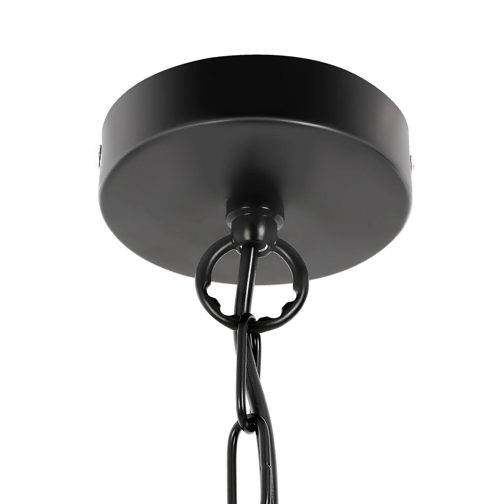 Vintage Wooden Barrel Chandelier Industrial Farmhouse Hanging Ceiling Light with Adjustable Chain