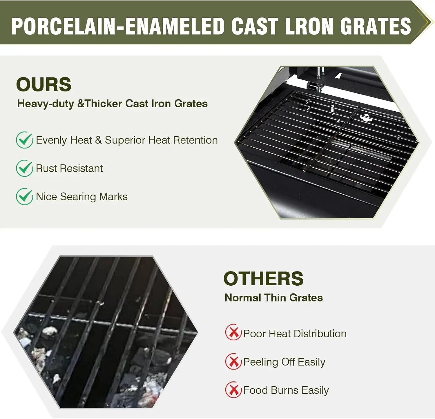 Dual Fuel Propane Gas Charcoal Grill Combo Black Dual Lids, Flat Top Grill With 2 Side Shelves for BBQ, Outdoor and Backyard