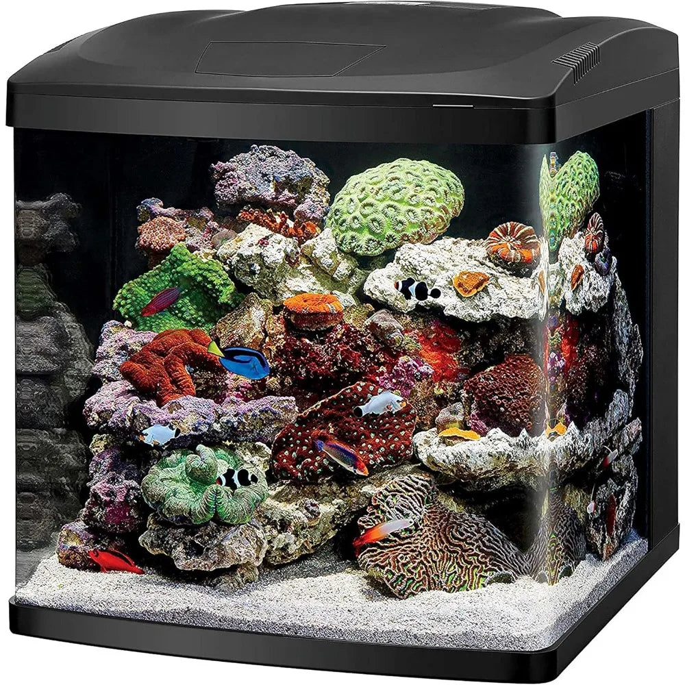 LED Bio Cube Aquarium Fish Tank Kit for Saltwater, Marine, Reef or Live Plants, 32 Gallons