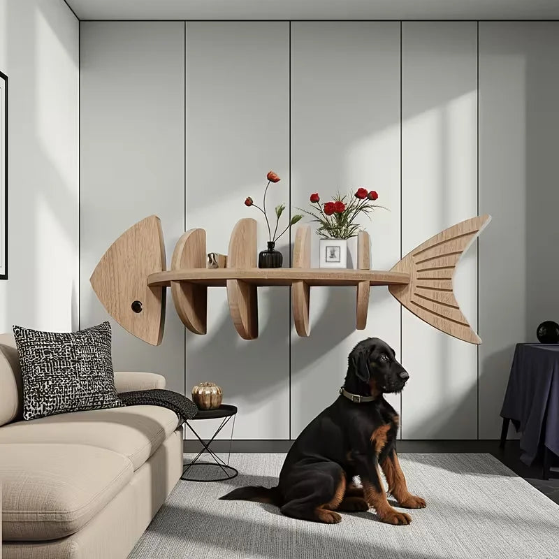 Minimalist Modern -Friendly Fishbone Wall Shelves - -Friendly Artificial Wood Floating Shelf with Storage & Hooks, Space-Saving Suitable for Living Room, Bedroom, Coffee Table Decor, Assembly for Books, Photos Display, Floati