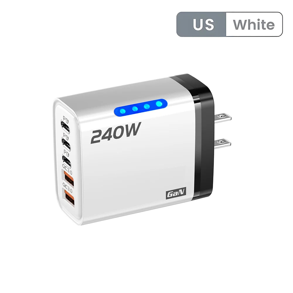 5 Ports/ USB/ C/ PD Charger/ Quick Charge 3.0 Type C/ USB Phone Chargers/ Fast Charging Adapter For iPhone 16 15/ Samsung
