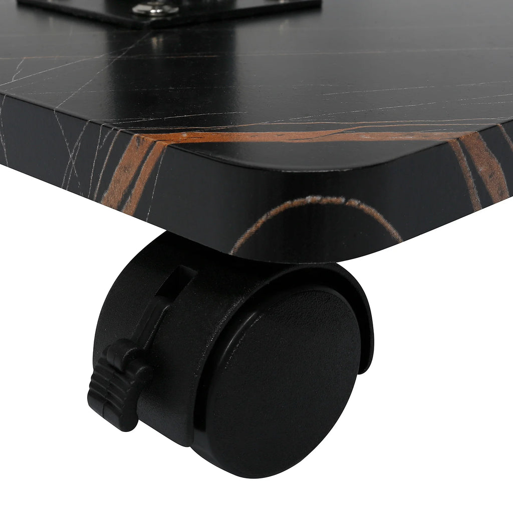 15.74x11.81 Inch Coffee Table C-Shaped Simple Mobile Rolling Storage Desk Home Bedside Corner Sofa Cabinet Family Side Tables