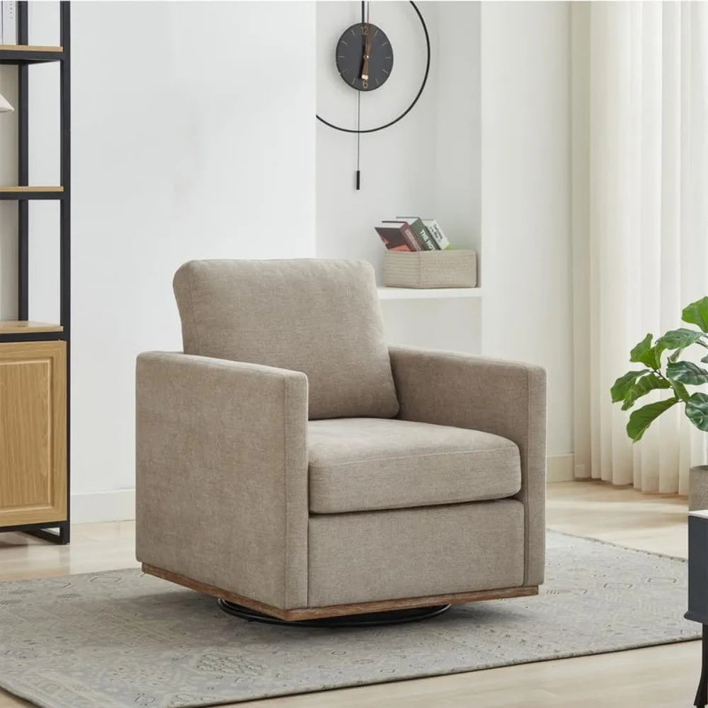 Swivel Accent Chair Set of 2, 360 Degree Square Swivel Barrel Chair for Living Room/Bedroom