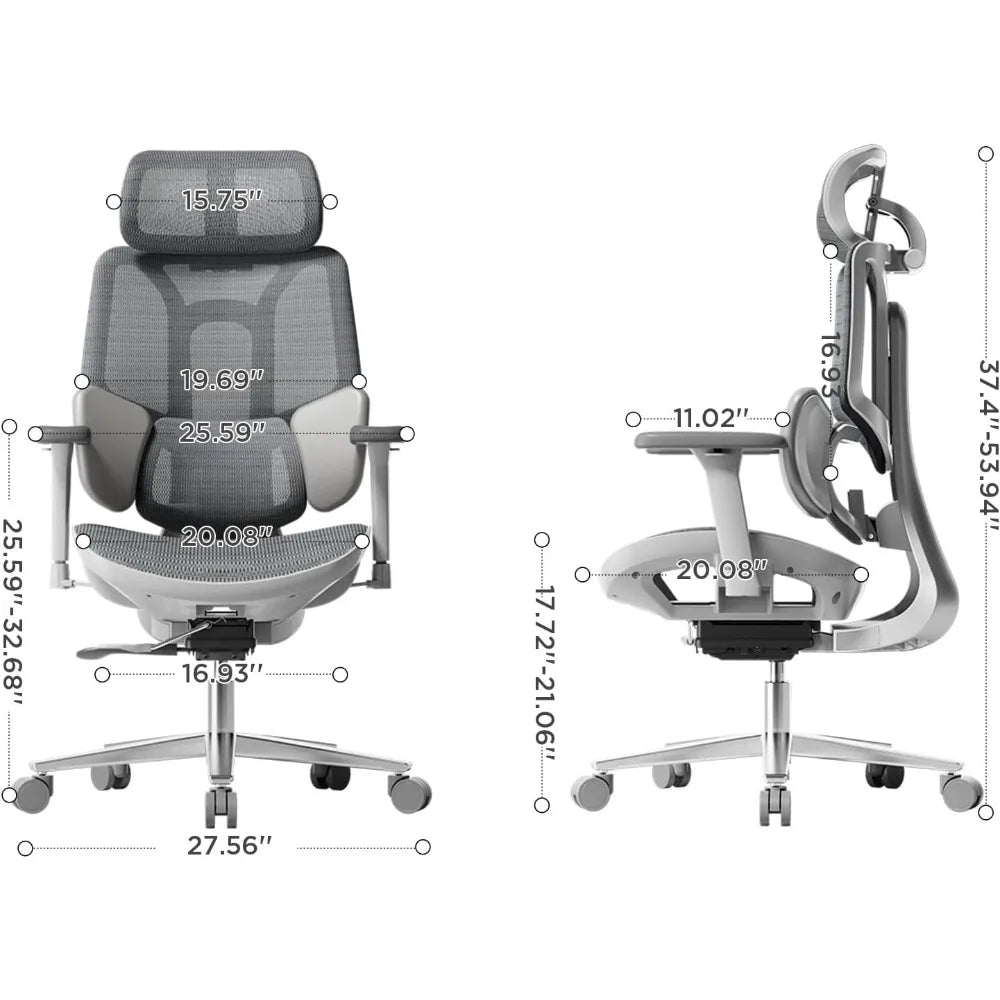 Air Ergonomic Office Chair, Big and Tall Office Chair - with 3-Zone Dynamic Lumbar Support, 3D Adjustable Headrest