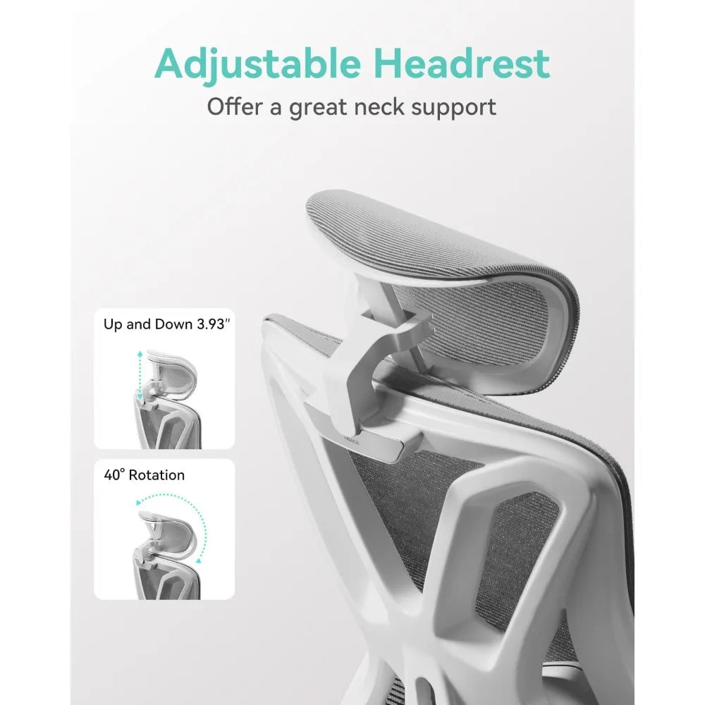 Ergonomic Mesh Office Chair with Adjustable Lumbar Support and Height, Plus Footrest for Comfortable Computing