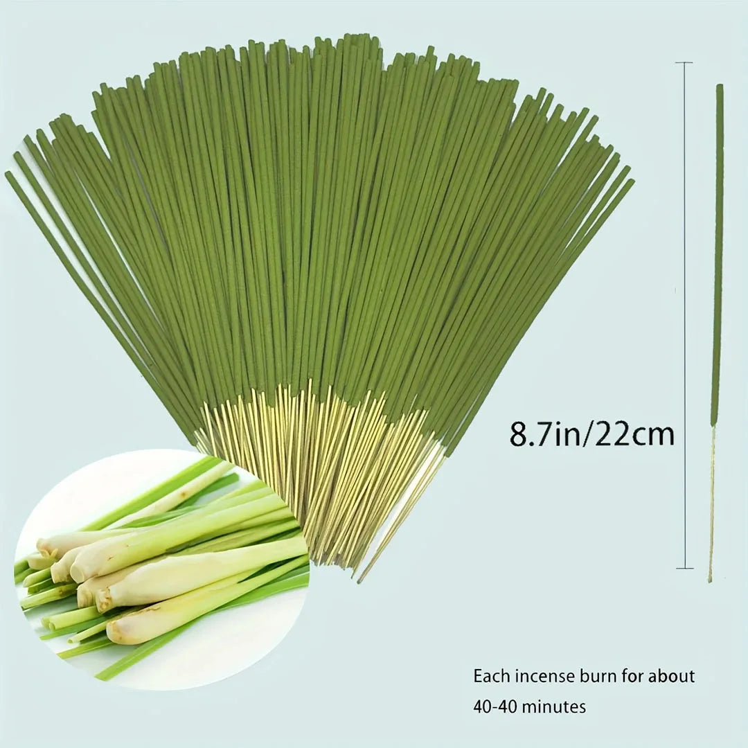 Extended Burning Time Lemongrass Oil Lemongrass Stick - 45 Minutes Burn Time, Artificial Wood Summer Scent, Suitable for Home, Camping, Yard, Pool and Outdoor Activities - Air Purification and Relaxation,
