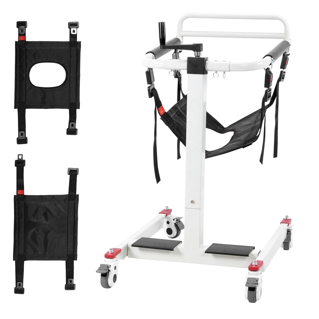 Portable Car Lift Aid Transport Chair with Adjustable Height & Width/ Transport Wheelchair with Wheels for Elderly and Disabled