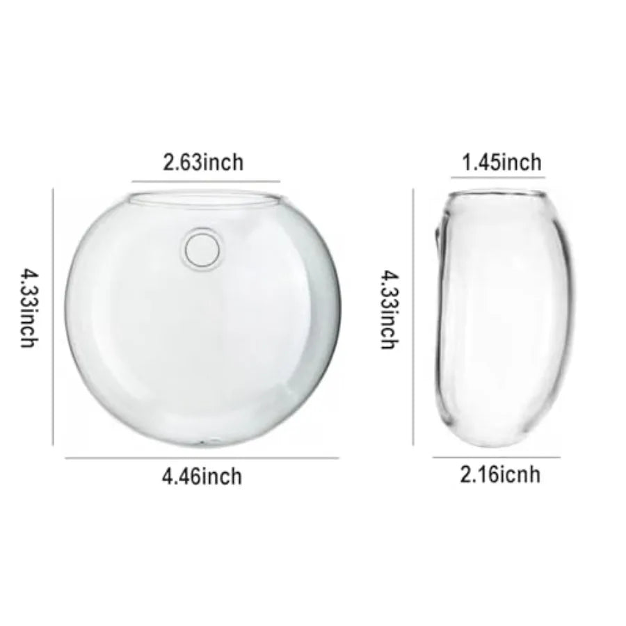 Wall Hanging Planter Propagation Station, Oblate Glass Flower Vase for Propagation, Wall Planter for Indoor Plants, Modern Home