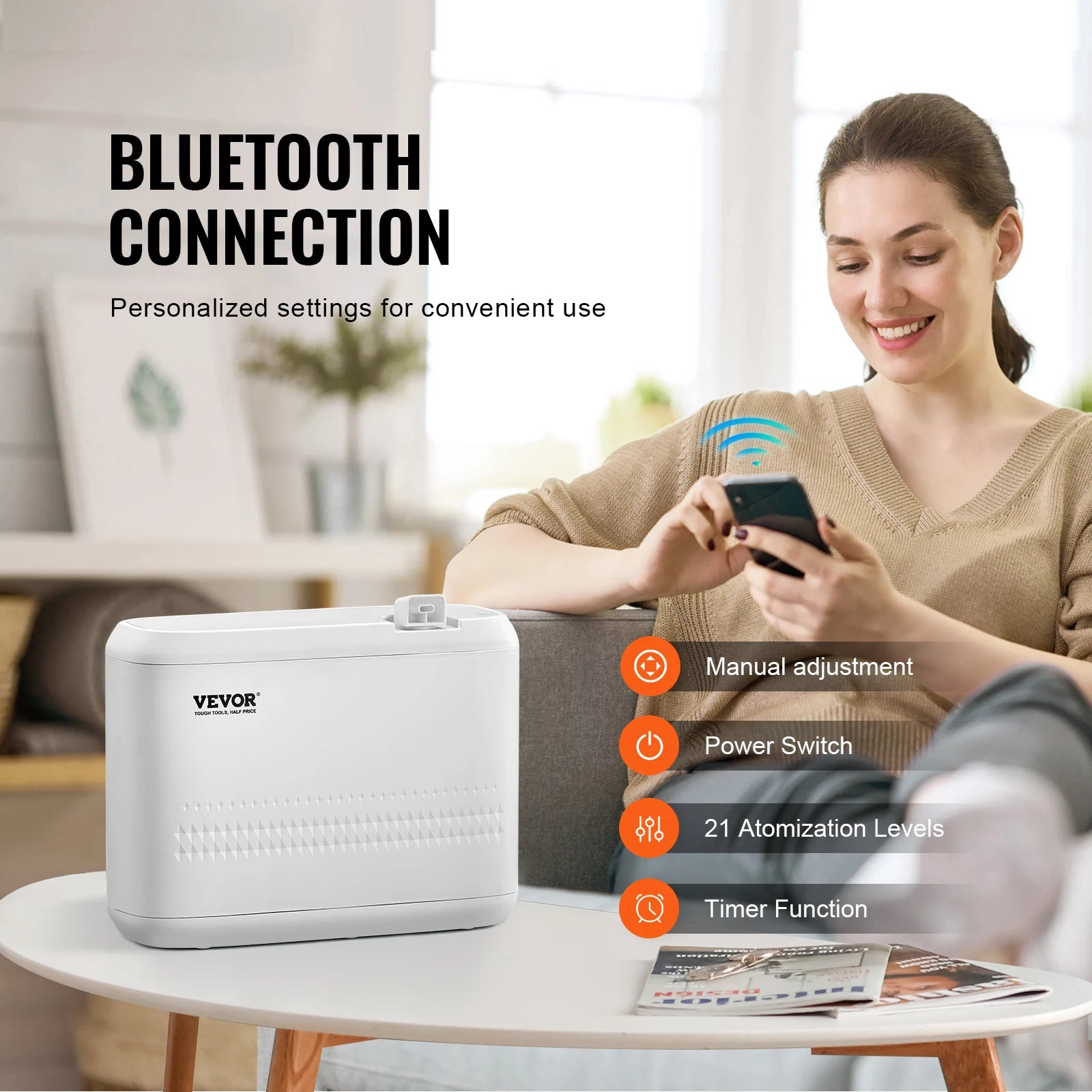 SucceBuy Scent Air Machine 850ml Bluetooth Smart Essential Oil Diffuser 5000sq.ft Waterless HVAC Scent Diffuser for Home Office