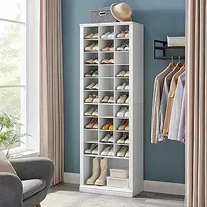 Tier Shoe Storage Cabinet, Free Standing Closet Organizers and Storage with 31 Open Cubbies, Space Saving Shoe Rack