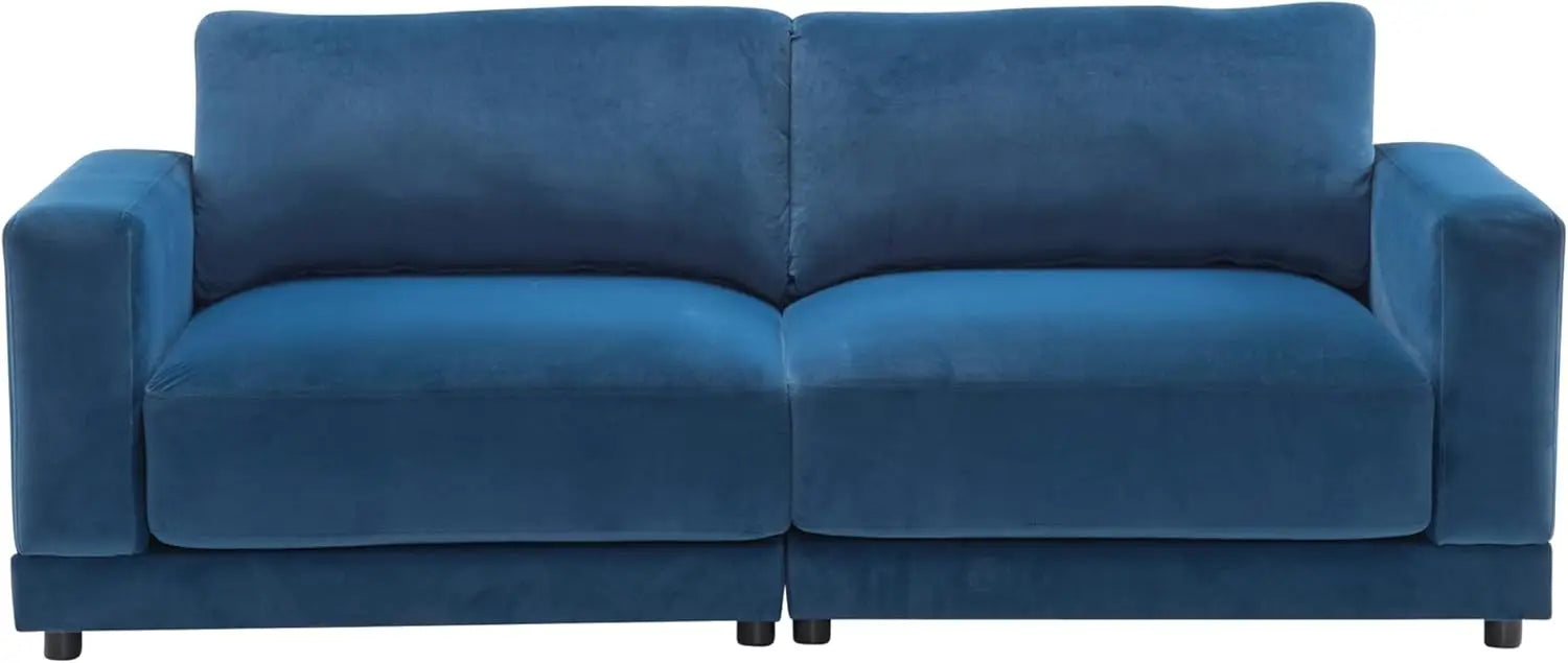 Modern 81" Square Arm Velvet 2-Seater Sofa with Wood Frame - Comfortable Loveseat