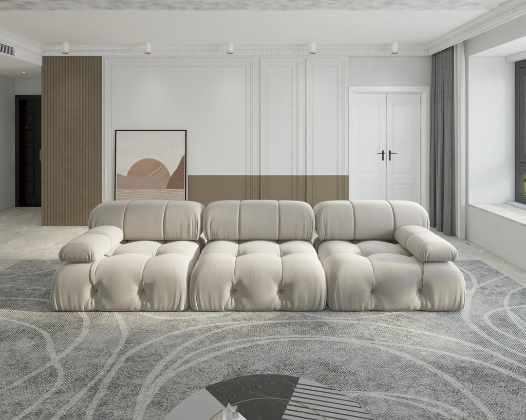 104" Minimalist Modular Sectional Sofas/ Modern Velvet Convertible Couches/ 3 Seats/ Living Room Sofa Sets for Office/ Apartment