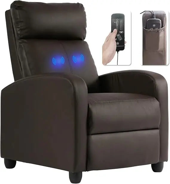 Recliner Chair for Living Room Massage Reading Sofa Home Theater Seating Modern Reclining Easy Lounge with PU Leather Padded Sea