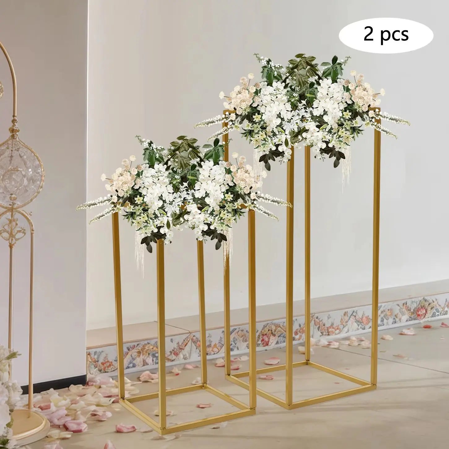 4 Pack Flower Stand Detachable Geometric Floral Display Rack Wedding Party Backdrop Stand/ Home/ Garden/ Hotel Decoration
