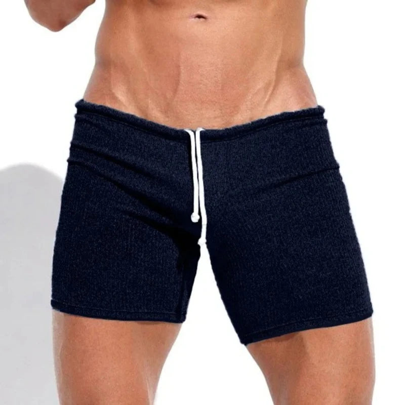 Men's Summer Solid Shorts/ Breathable High Elasticity Drawstring Pants/ Loose and Versatile Basic Style Fitness Running Shorts/ Beach Surfing Vacation Casual Swimsuit