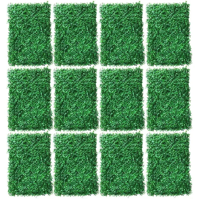 12Pcs 60x40cm Artificial Hedge Screen Privacy Fence /Faux Plant Leaves/ Panels Boxwood Grass for Home Garden Decor/ Yard /Wall Decor